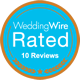 WeddingWire Rated Bronze Badge for collecting 10+ wedding reviews